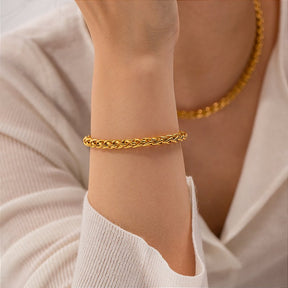 Pulseira Malha 3D Banhada a Ouro 18k