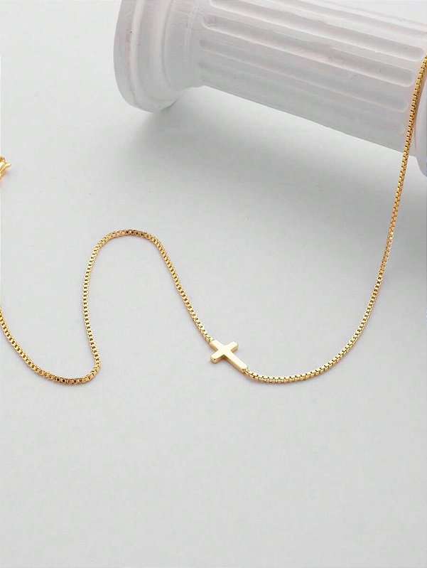 Colar Cruz Banhado a Ouro 18k