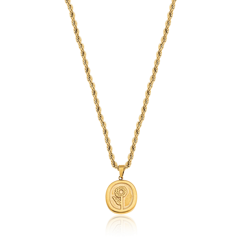 Colar Girassol Banhado a Ouro 18k
