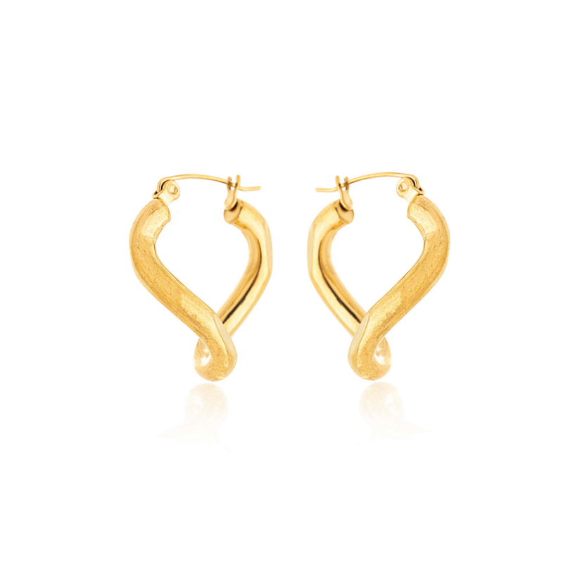 Brinco Argola Onda Banhado a Ouro 18k