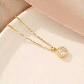Colar Ponto de Luz Quadrado Banhado a Ouro 18k