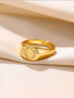 Anel Sol Banhado a Ouro 18k