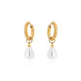 Brinco Argolinha com Pérola Banhado a Ouro 18k