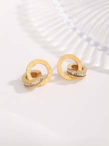 Brinco Círculos Entrelaçados Banhado a Ouro 18k