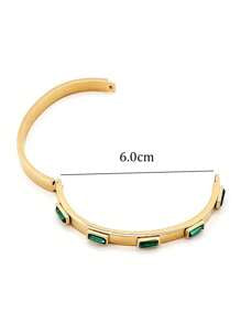 Bracelete Cristais Verdes Banhado a Ouro 18k