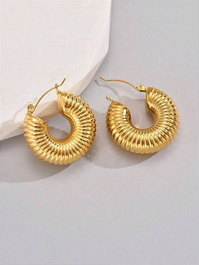 Brinco Argola Caracol Maxi Banhado a Ouro 18k