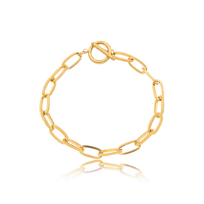 Pulseira Elos Ovais Banhada a Ouro 18k