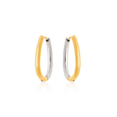 Brinco Argolinha Duo Classic Oval Banhado a Ouro 18k