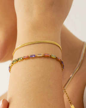 Pulseira 3 Fios Banhada a Ouro 18k