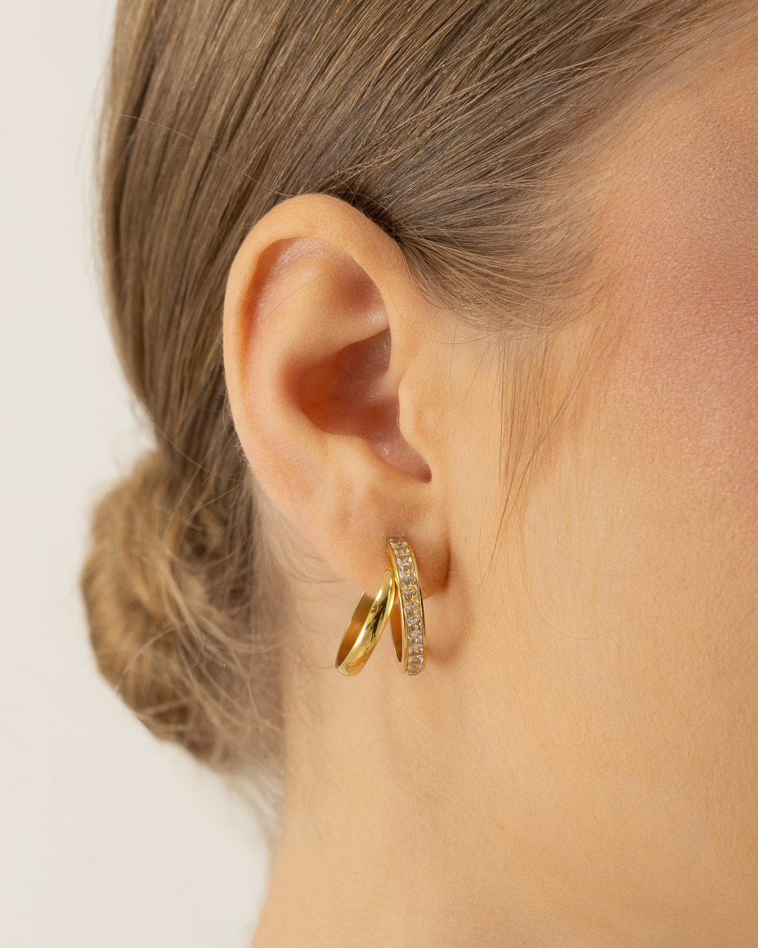 Brinco Argola Dupla Banhado a Ouro 18k