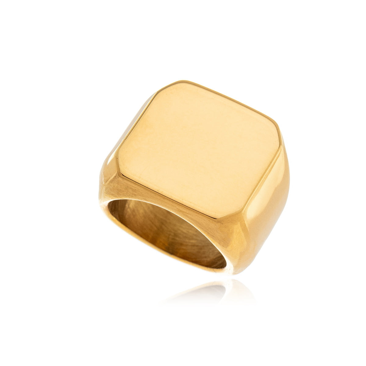 Anel de Dedinho Quadrado Banhado a Ouro 18k