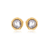 Brinco Ponto de Luz Orgânico Banhado a Ouro 18k