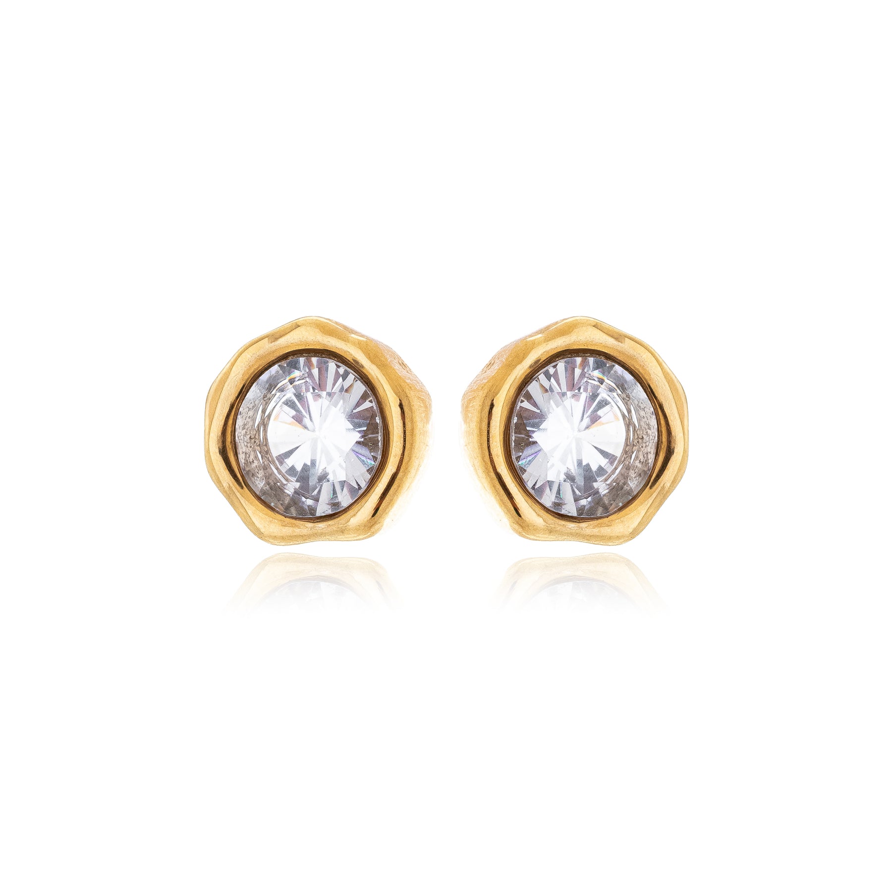 Brinco Ponto de Luz Orgânico Banhado a Ouro 18k