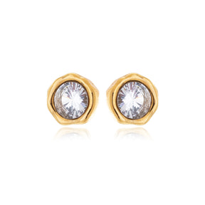 Brinco Ponto de Luz Orgânico Banhado a Ouro 18k