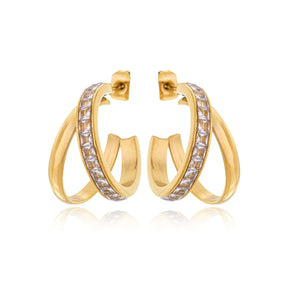 Brinco Argola Dupla Banhado a Ouro 18k