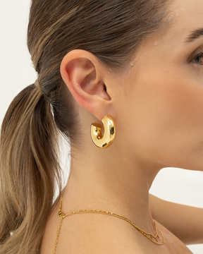 Brinco Argola C Maxi Banhado a Ouro 18k