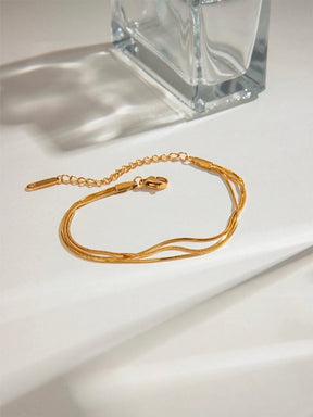 Pulseira 3 Fios Banhada a Ouro 18k