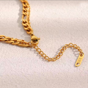 Colar Duplo Corrente 3 por 1 Banhado a Ouro 18k