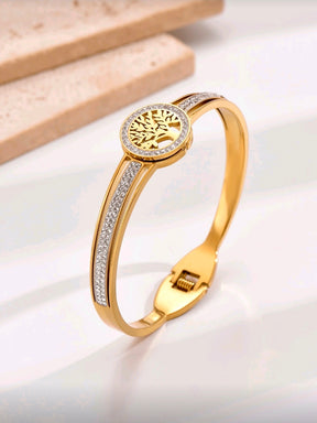 Bracelete Àrvore da Vida Banhado a Ouro 18k