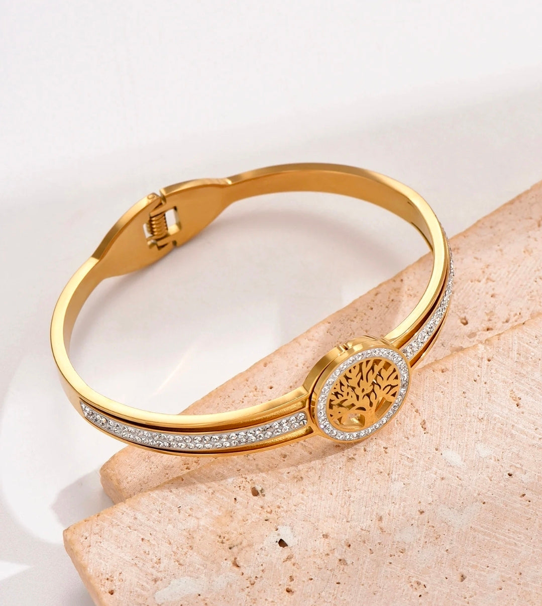 Bracelete Àrvore da Vida Banhado a Ouro 18k