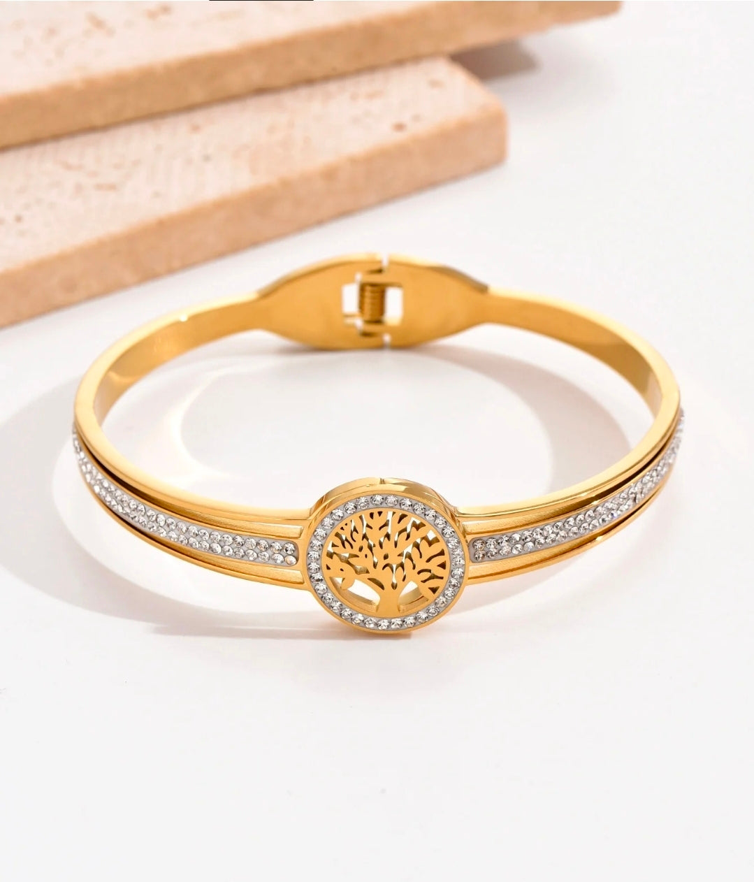 Bracelete Àrvore da Vida Banhado a Ouro 18k