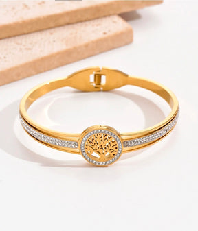 Bracelete Àrvore da Vida Banhado a Ouro 18k