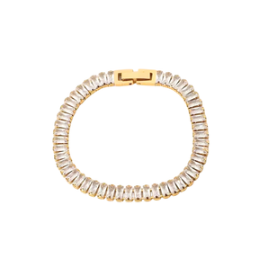 Pulseira Riviera Baguete Banhada a Ouro 18k