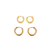 Dupla de Argolinhas Clássicas Banhadas a Ouro 18k