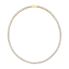 Colar Riviera Clássica 4mm "não vira" em Aço Banhado a Ouro