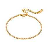 Pulseira Riviera 2mm em Aço Banhado a Ouro