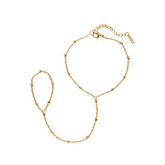 Pulseira de Mão Mini Esferas Banhada a Ouro 18k