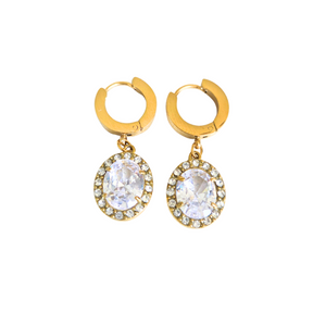Brinco Argolinha Ponto de Luz Cravejado Banhado a Ouro 18k