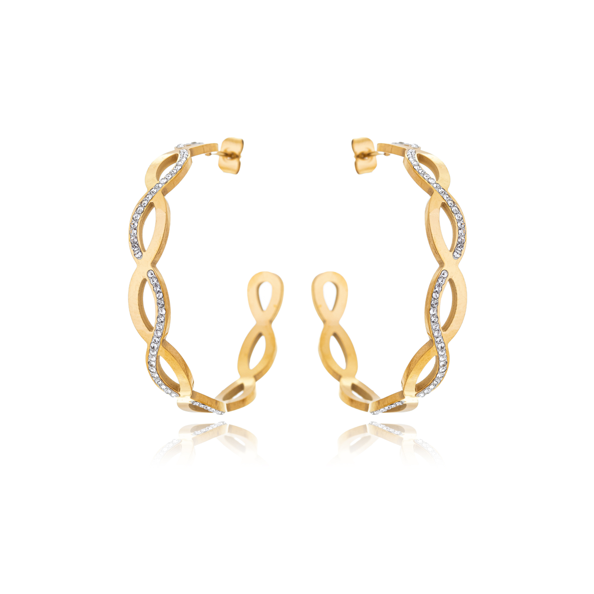 Brinco Argola Entrelaços Banhado a Ouro 18k