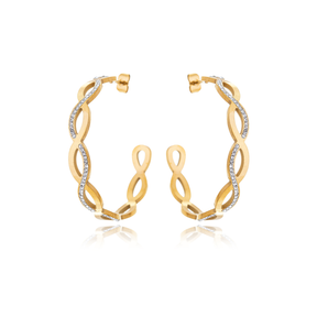 Brinco Argola Entrelaços Banhado a Ouro 18k