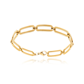 Pulseira Elos Retangulares Banhada a Ouro 18k