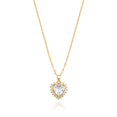 Colar coração cravejado Banhado a Ouro 18k