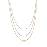 Colar Triplo 3 Fios e 3 Banhos (Rosê, Ouro 18k e Prata)