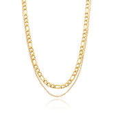 Colar Duplo Corrente 3 por 1 Banhado a Ouro 18k