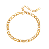 Pulseira Elos 3 por 1 com Zircônia Banhada a Ouro 18k