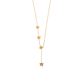 Colar Cascata de Borboletas Banhado a Ouro 18k