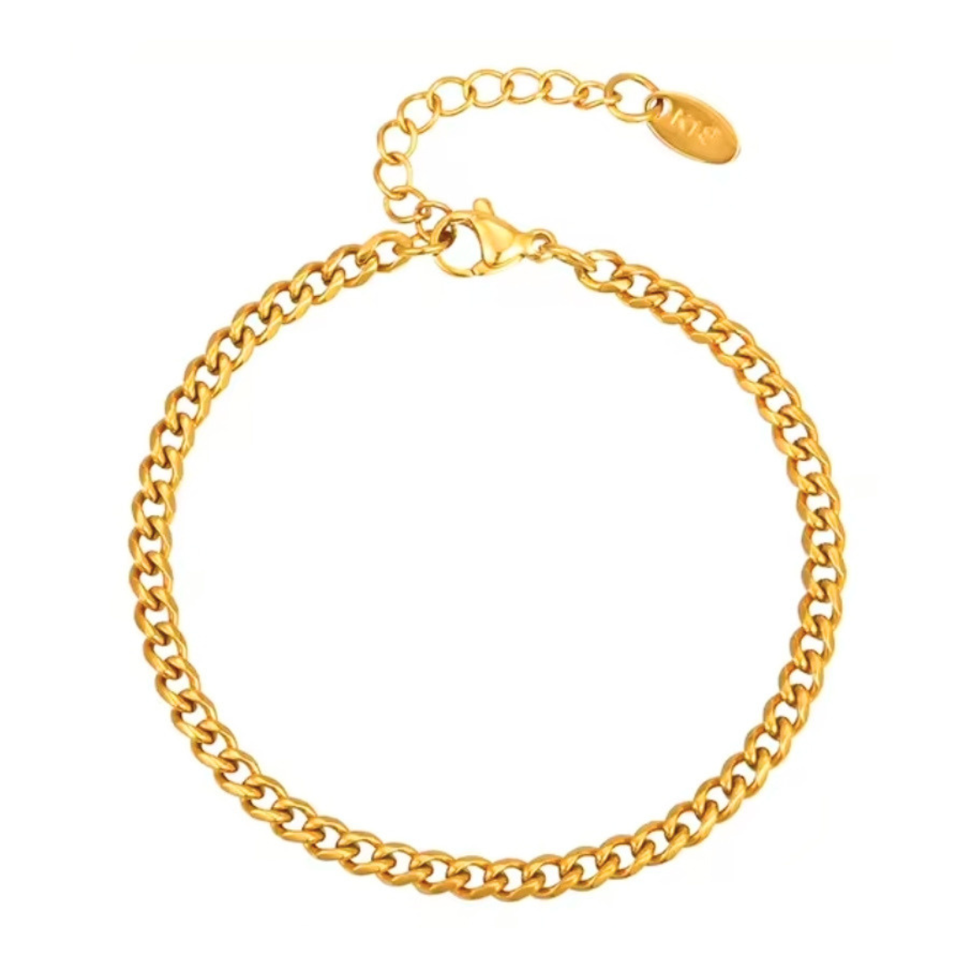 Pulseira Corrente Fina Banhada a Ouro 18k
