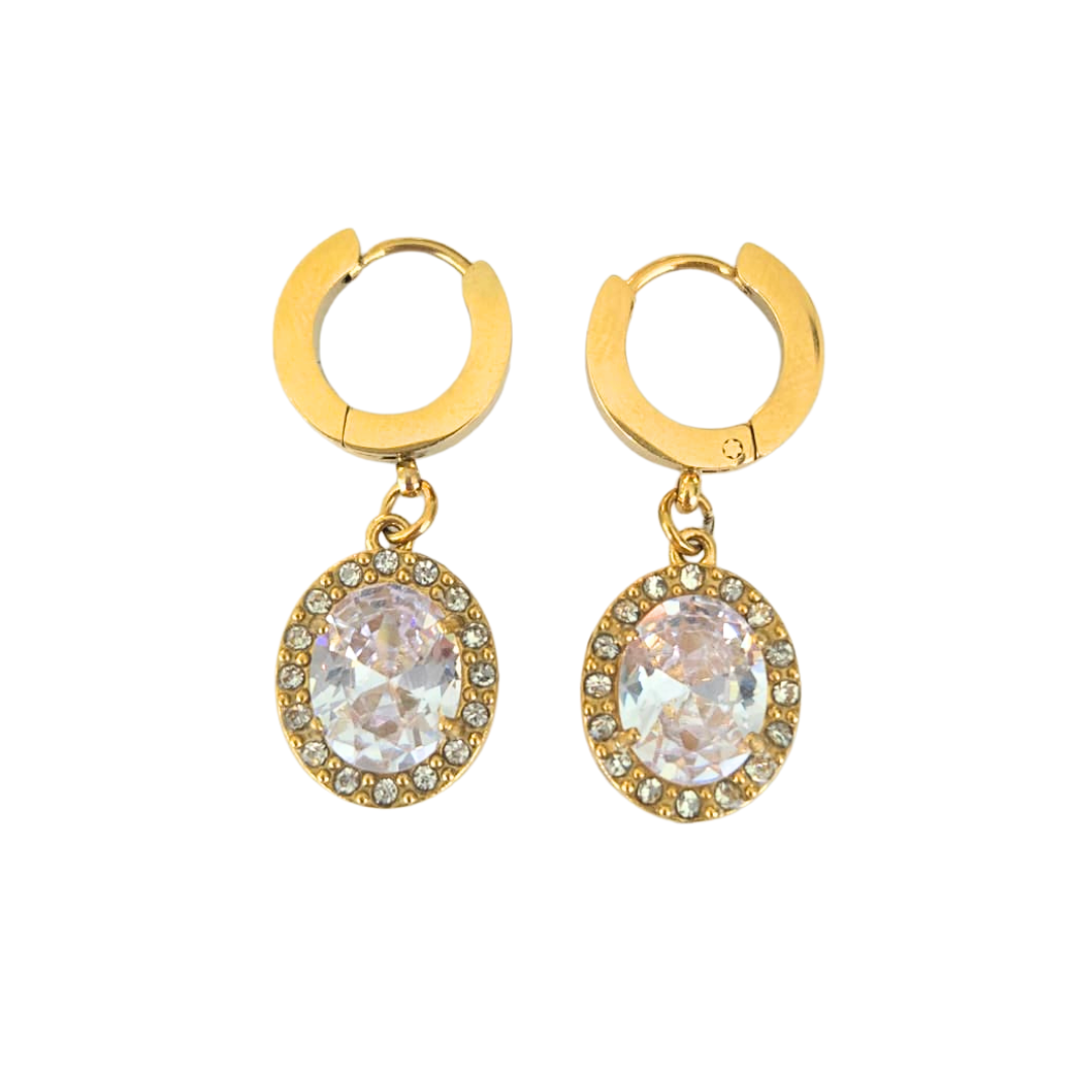 Brinco Argolinha Ponto de Luz Cravejado Banhado a Ouro 18k