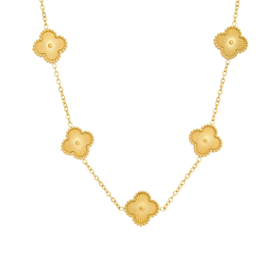 Colar Trevos Dourados Banhado a Ouro 18k