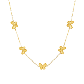 Colar Borboletas Banhado a Ouro 18k