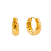 Brinco Argolinha Oval Banhado a Ouro 18k