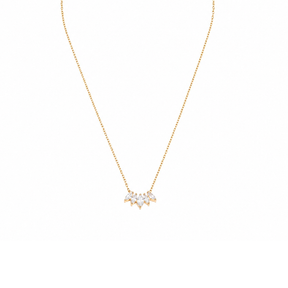 Colar Mini Coroa de Zircônias em Aço Banhado a Ouro