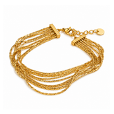 Pulseira Multifios em Aço Banhado a Ouro