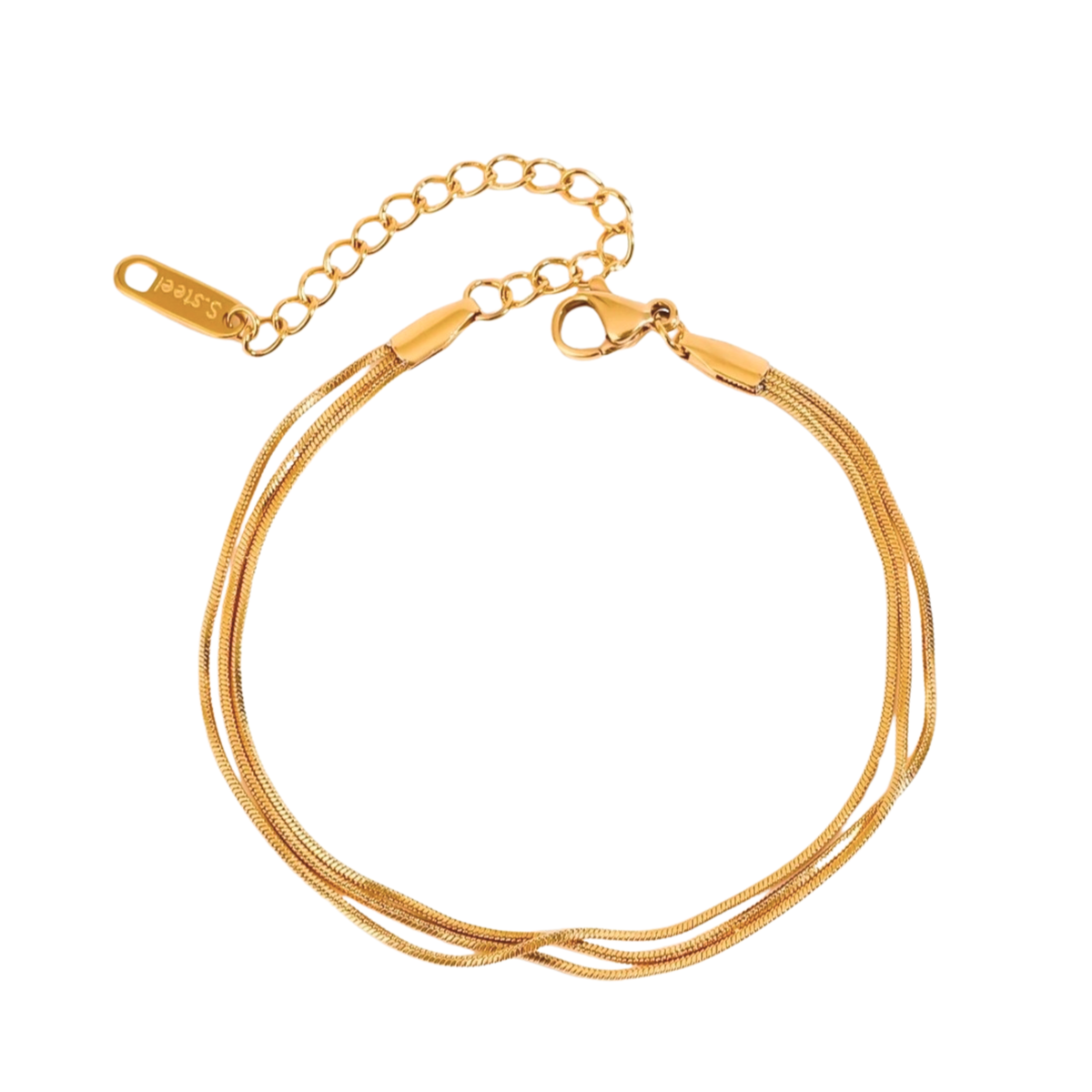 Pulseira 3 Fios Banhada a Ouro 18k