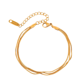 Pulseira 3 Fios Banhada a Ouro 18k