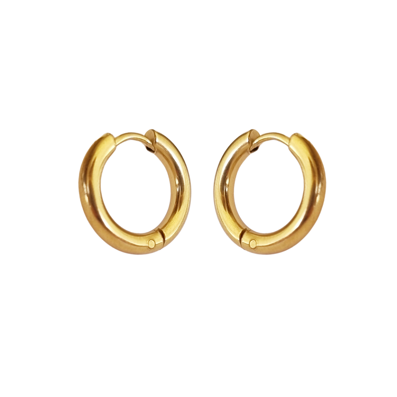 Brinco Argolinha Lisa GG (1,8cm) Banhado a Ouro 18k